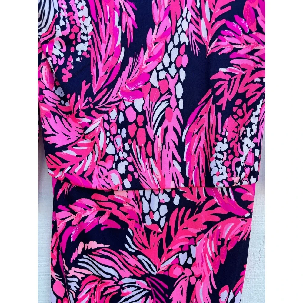 Lilly Pulitzer Silk Dress, Felizia, A Jungle In Here, Long Sleeve, Size M - Picture 4 of 7